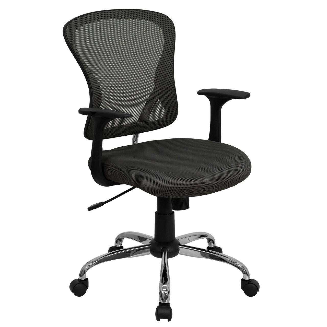 Emma and Oliver Mid-Back Mesh Swivel Task Office Chair with Chrome Base and Arms